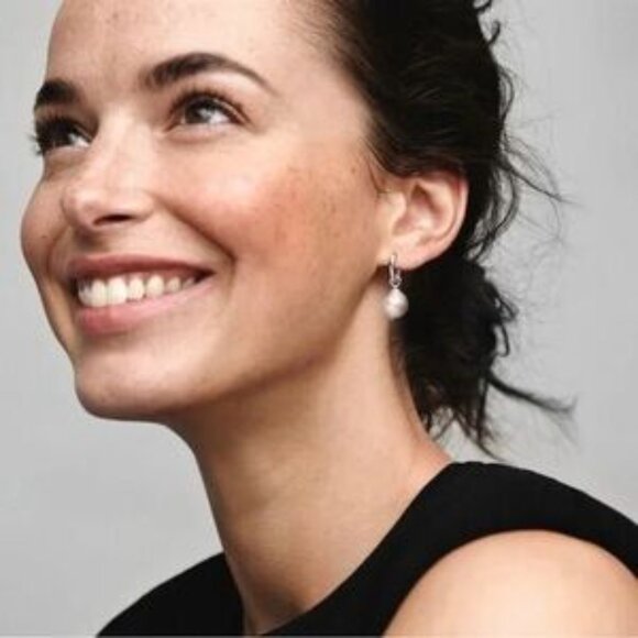 Pandora Silver Pearl Earrings - Picture 4 of 4